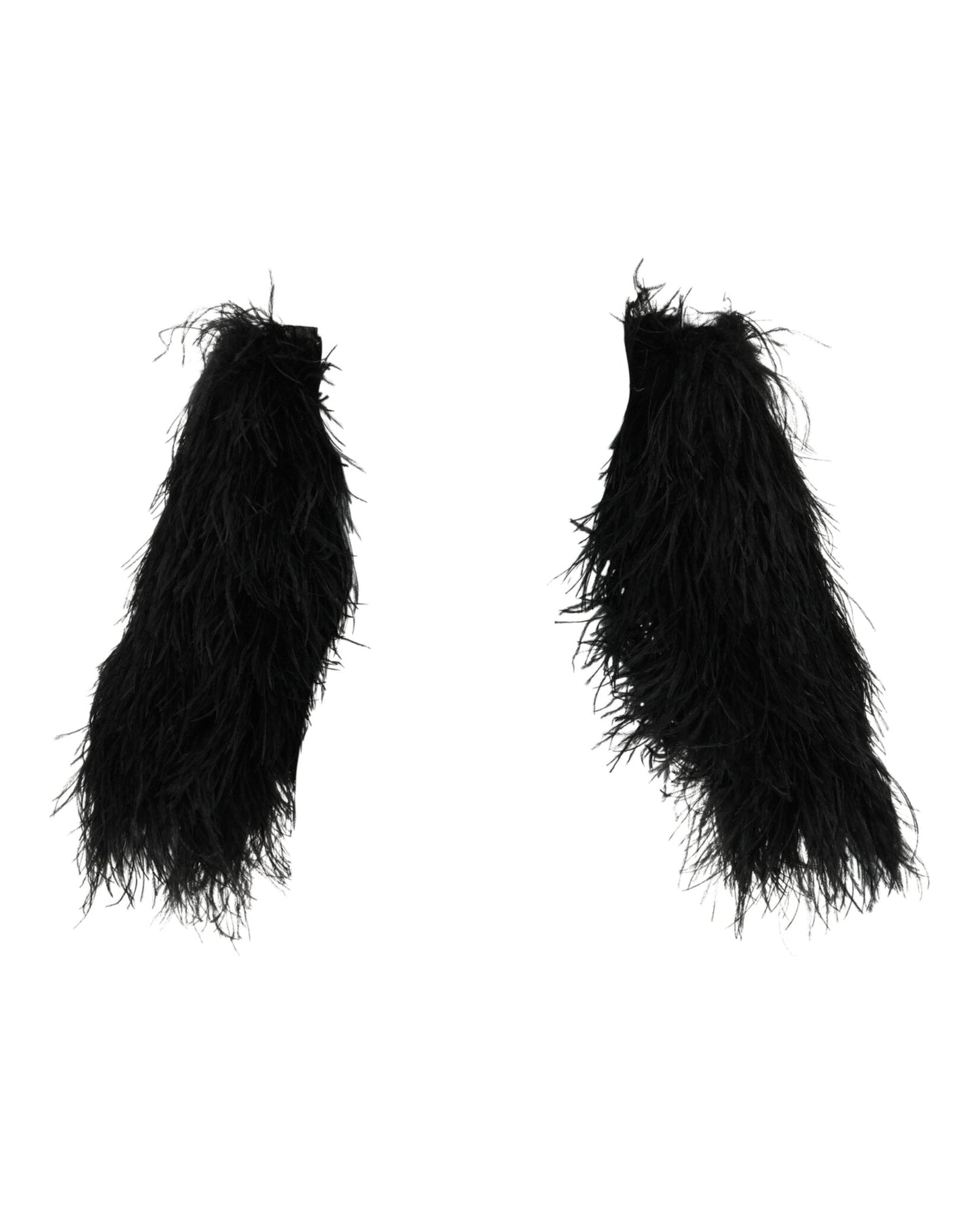 Gucci Womens Slip On Feather Arm Warmers Regular S Black