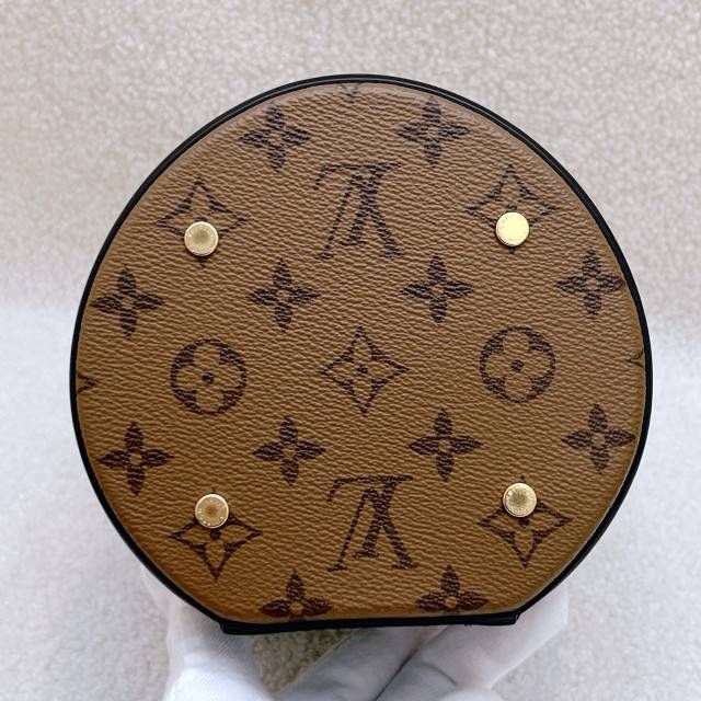 Preloved Louis Vuitton Cannes Bucket Bag Small Reverse Monogram Coated Canvas Shoulder Bag Microchip 050150500659
