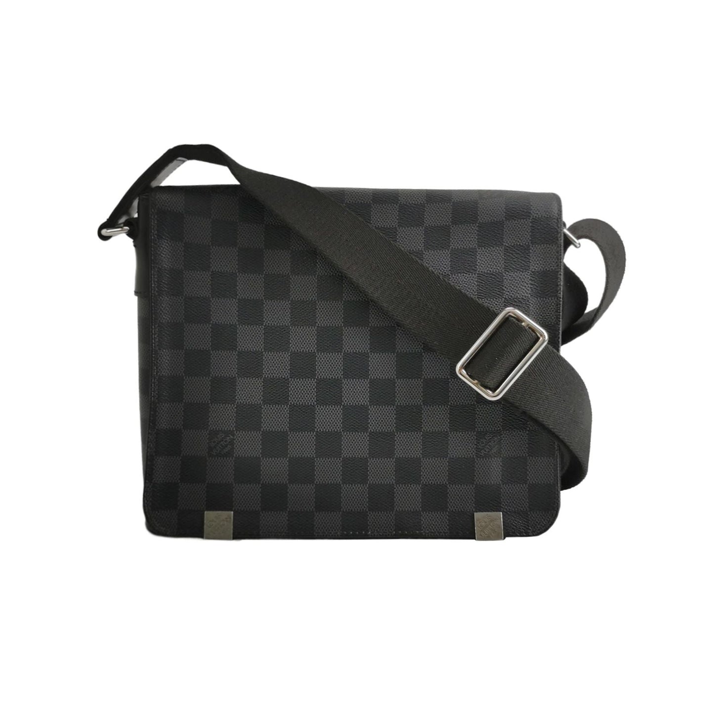 Preloved Louis Vuitton District Leather Checkerboard Flap Shoulder Bag 250501781174269