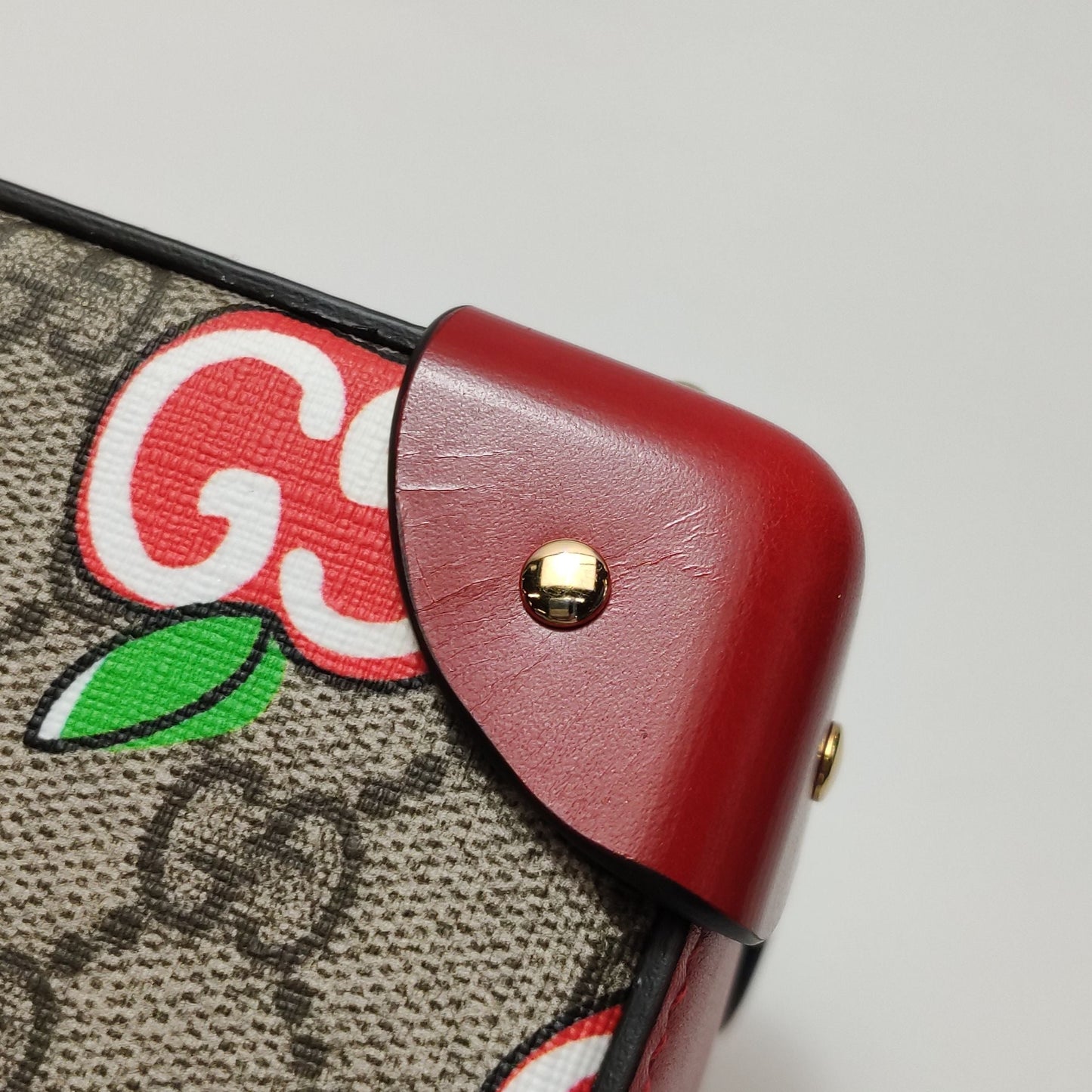 Gucci Padlock Small Leather Double G Apple Print Lock Bamboo Handle Shoulder Bag