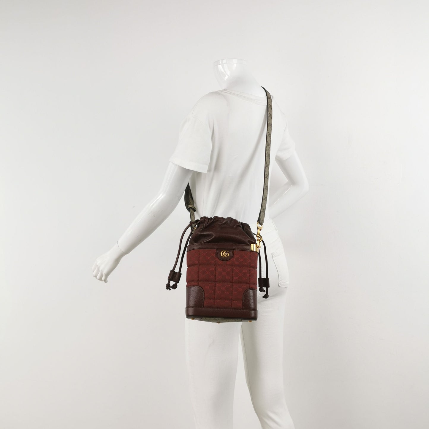 Gucci GG Logo Crossbody Shoulder Bag in Leather and Canvas