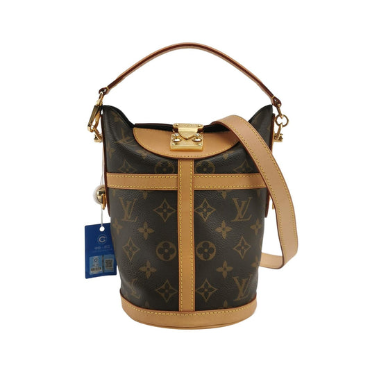 Preloved Louis Vuitton Duffle Fries Bag Monogram Print S-lock Lock Crossbody Shoulder Bag Chip Version 250504781177297