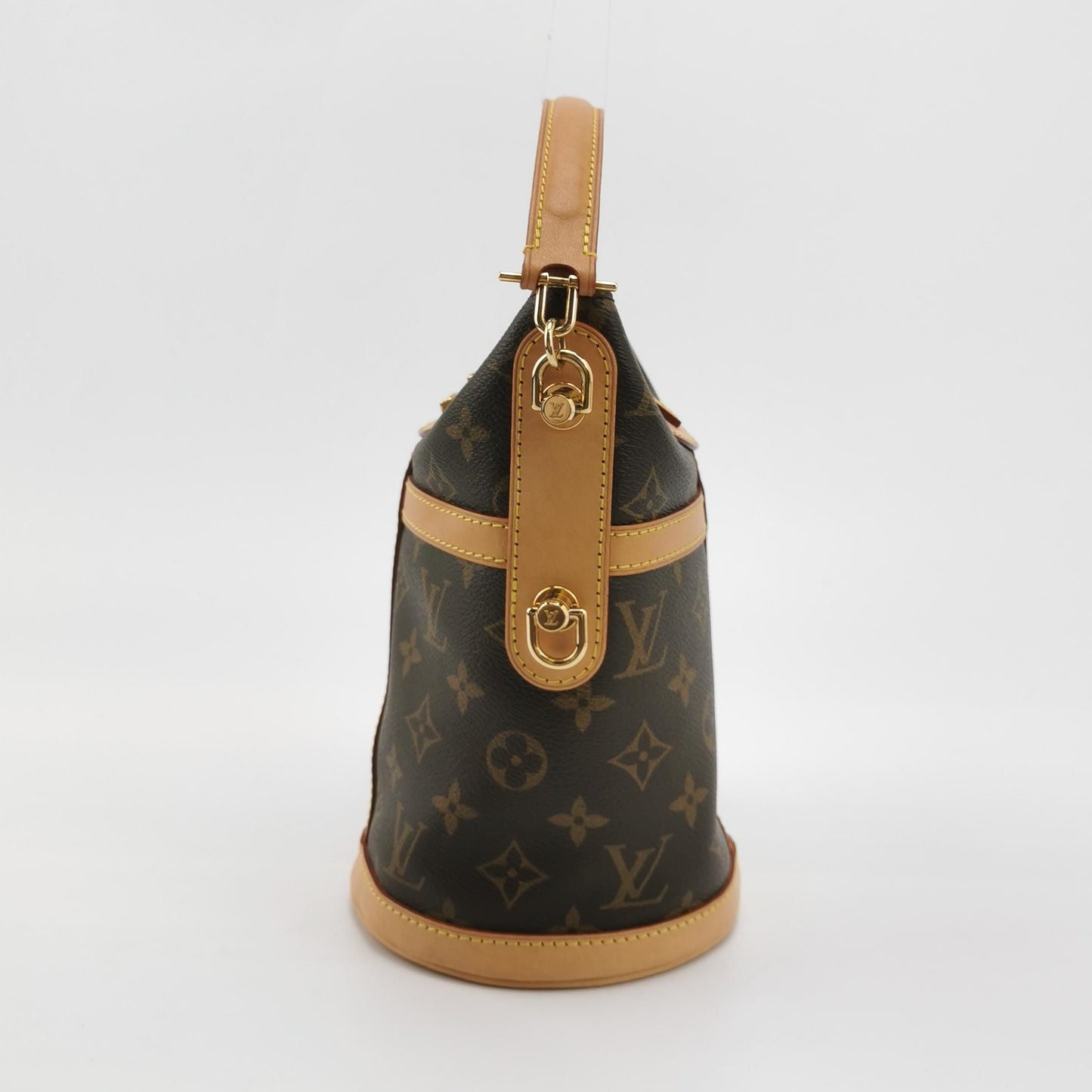 Preloved Louis Vuitton Duffle Fries Bag Monogram Print S-lock Lock Crossbody Shoulder Bag Chip Version 250504781177297