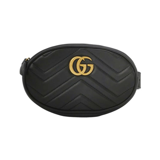 Gucci GG Marmont Small Leather V-stitch Quilted Double G Logo Waist Bag Chest Bag