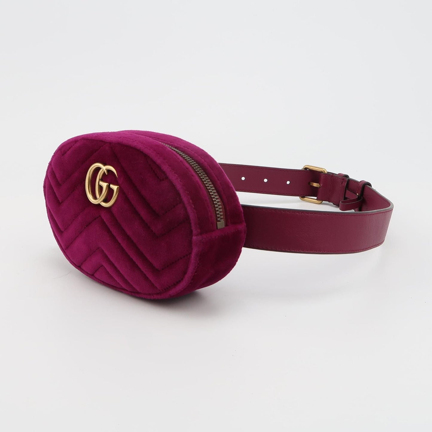 Gucci GG Marmont Small Leather and Suede GG Logo Waist Bag Chest Bag