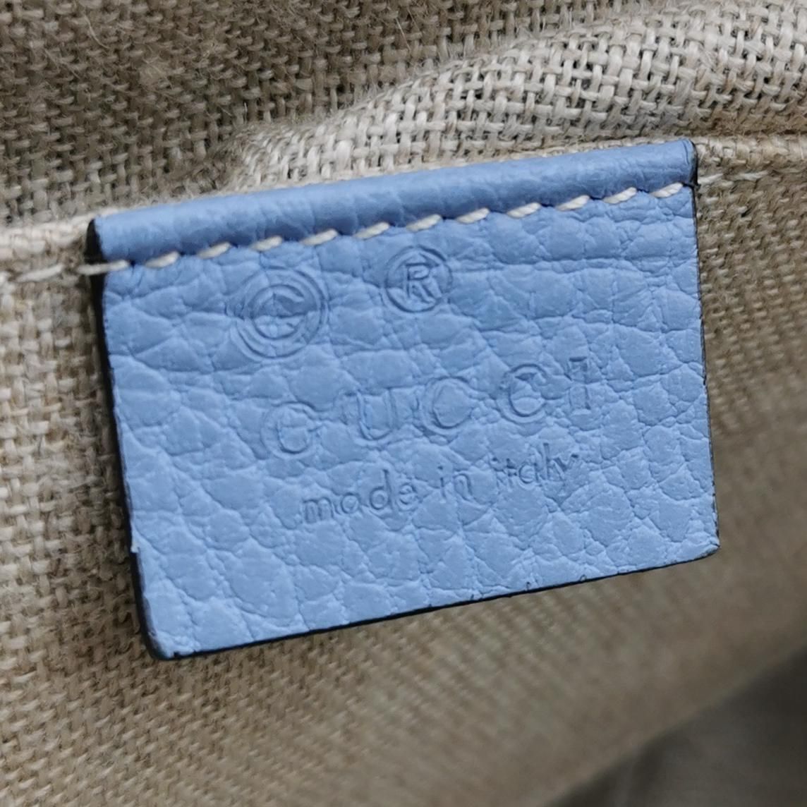 Gucci Leather Solid GG Embellished Crossbody Shoulder Bag