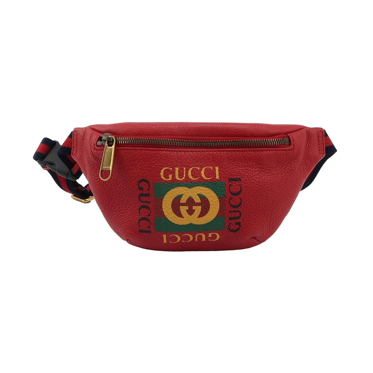 Gucci Print Leather Logo Waist Bag Chest Bag