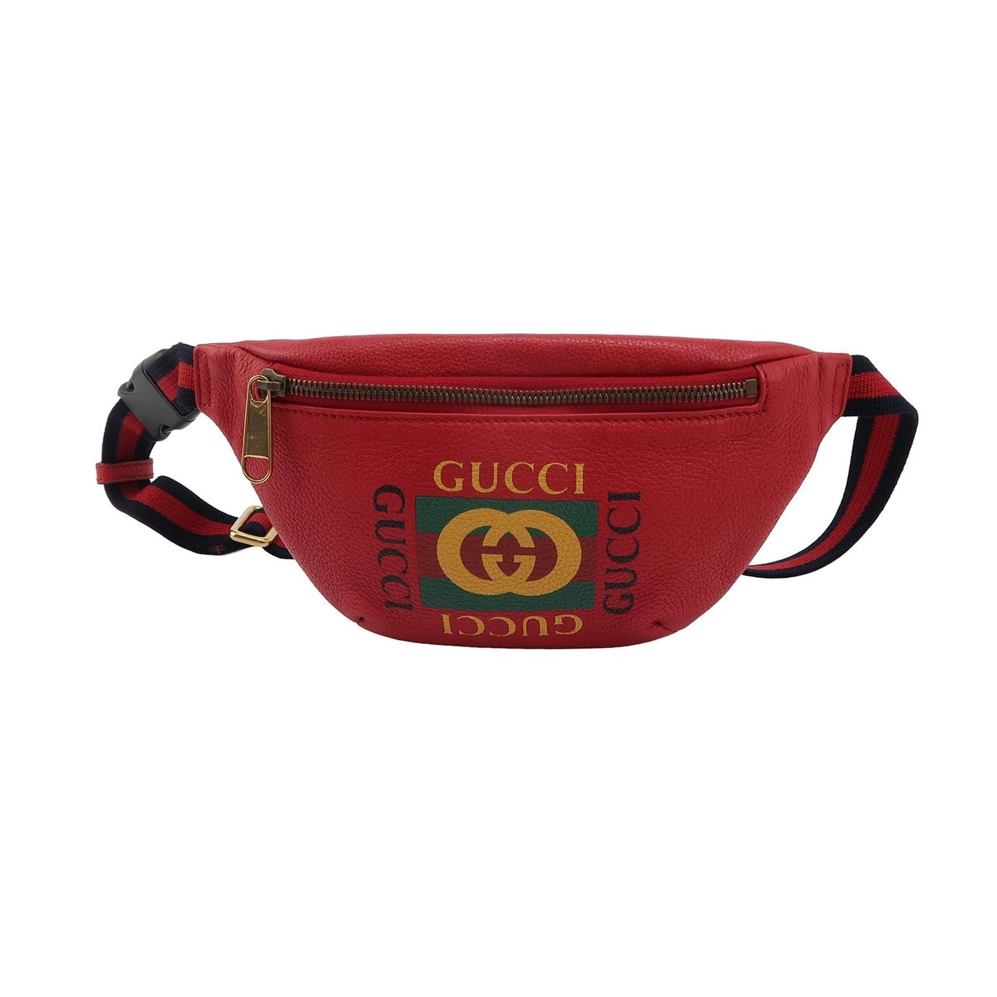 Gucci Print Leather Logo Drawstring Waist Bag Chest Bag