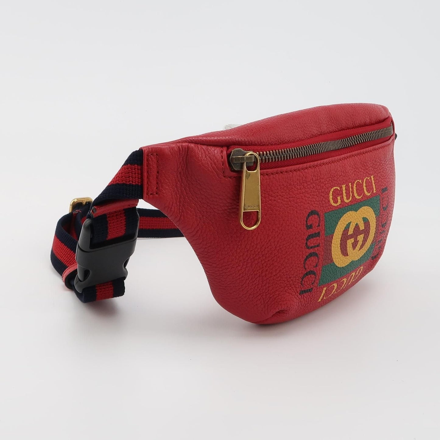 Gucci Print Leather Logo Drawstring Waist Bag Chest Bag