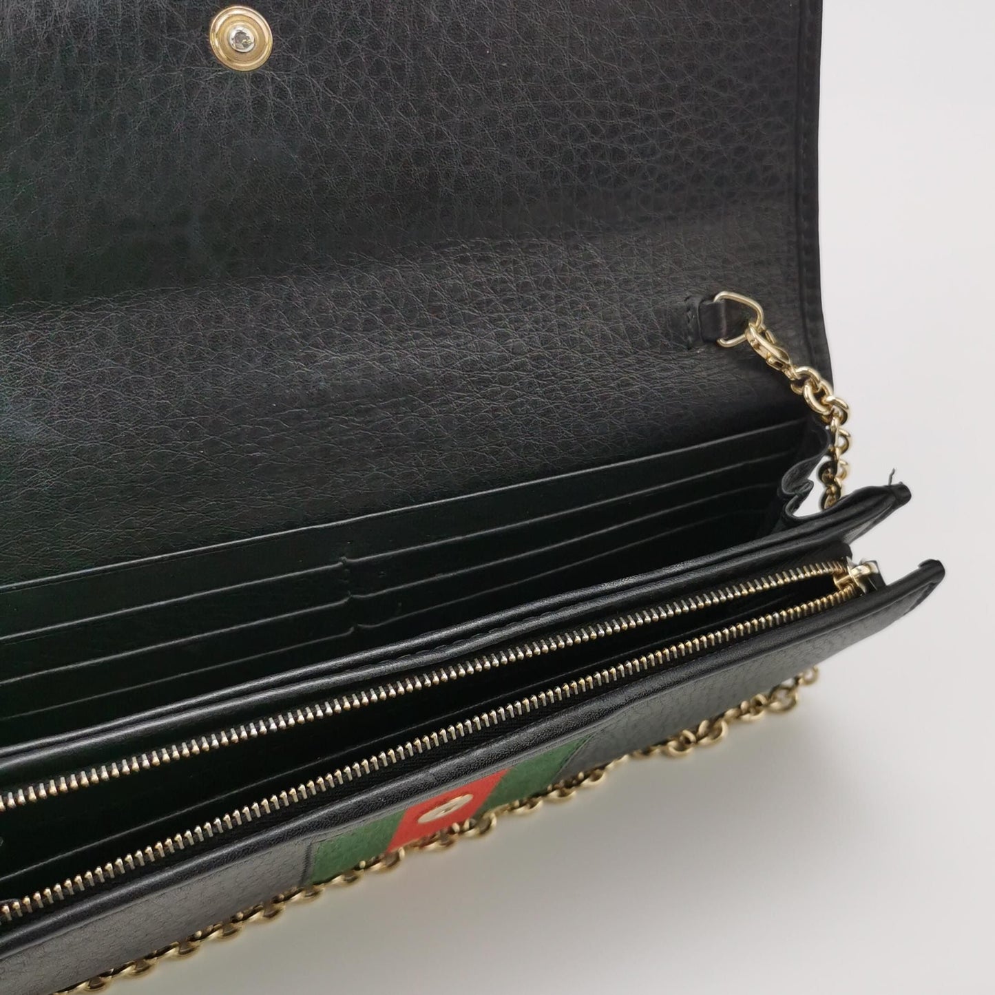 Gucci Leather and Canvas Striped Shoulder Bag