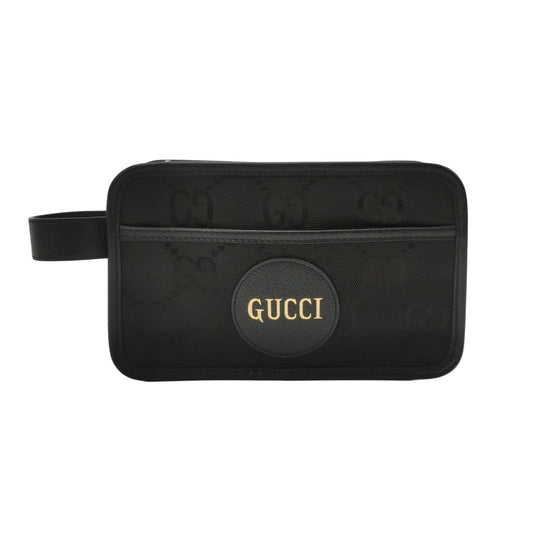 Gucci Off The Grid Leather and Nylon Canvas GG Monogram Embossed Logo Tote Bag