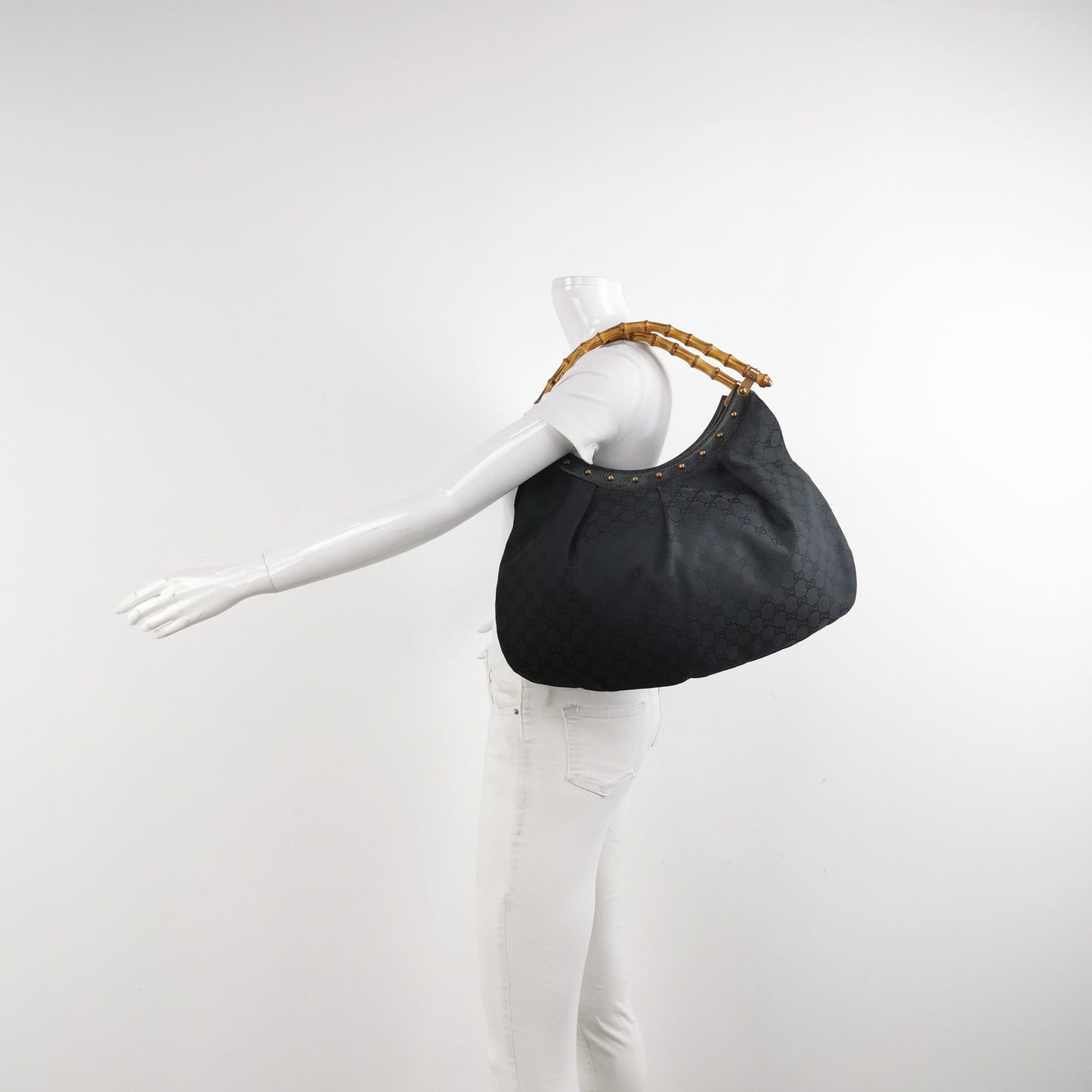 Gucci Bamboo Canvas Shoulder Bag