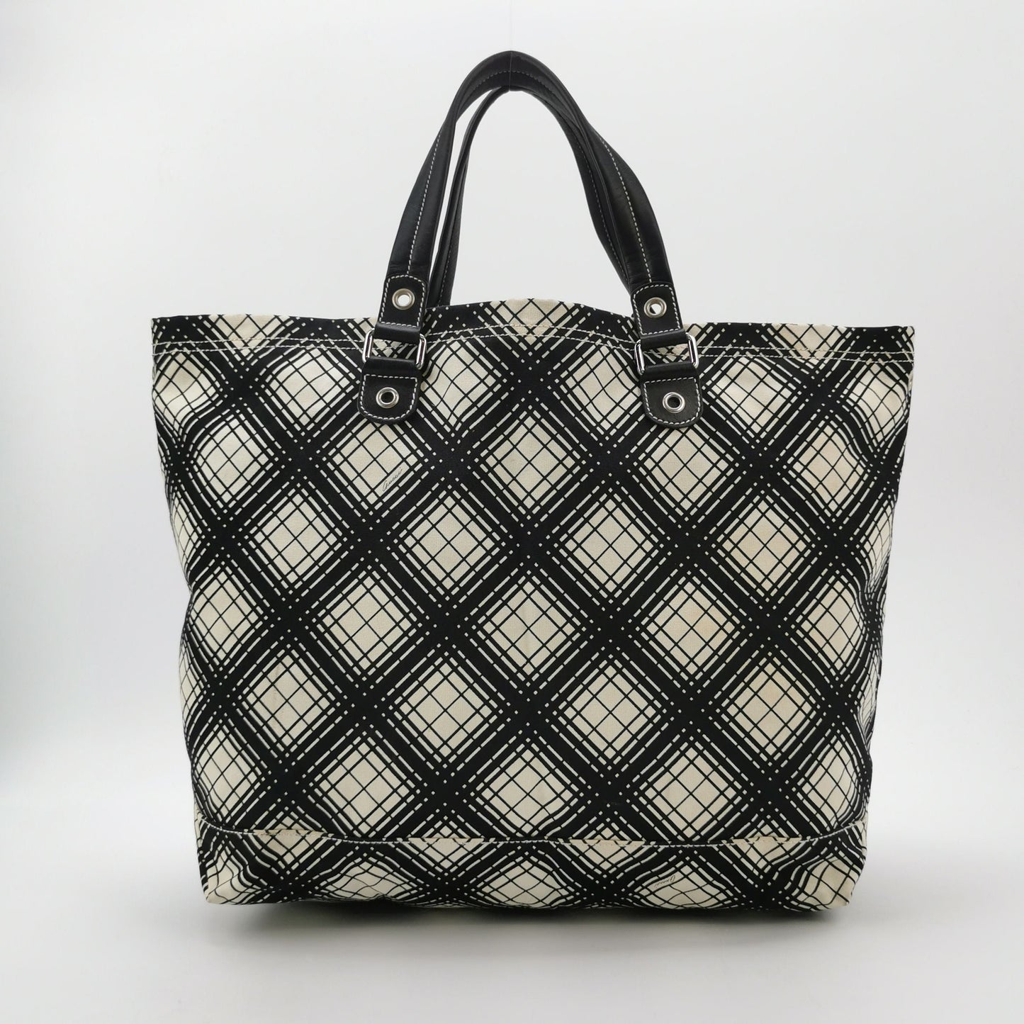Gucci Leather and Canvas Logo Shoulder Bag
