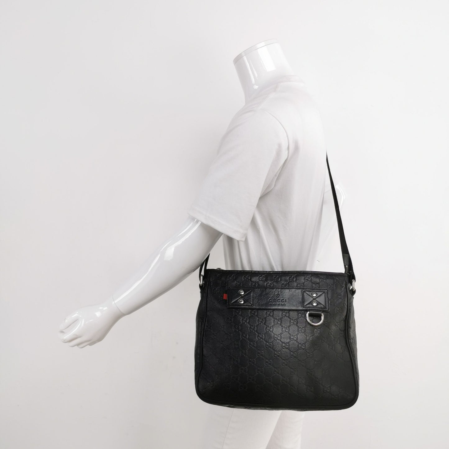 Gucci GG Embossed Leather Crossbody Bag