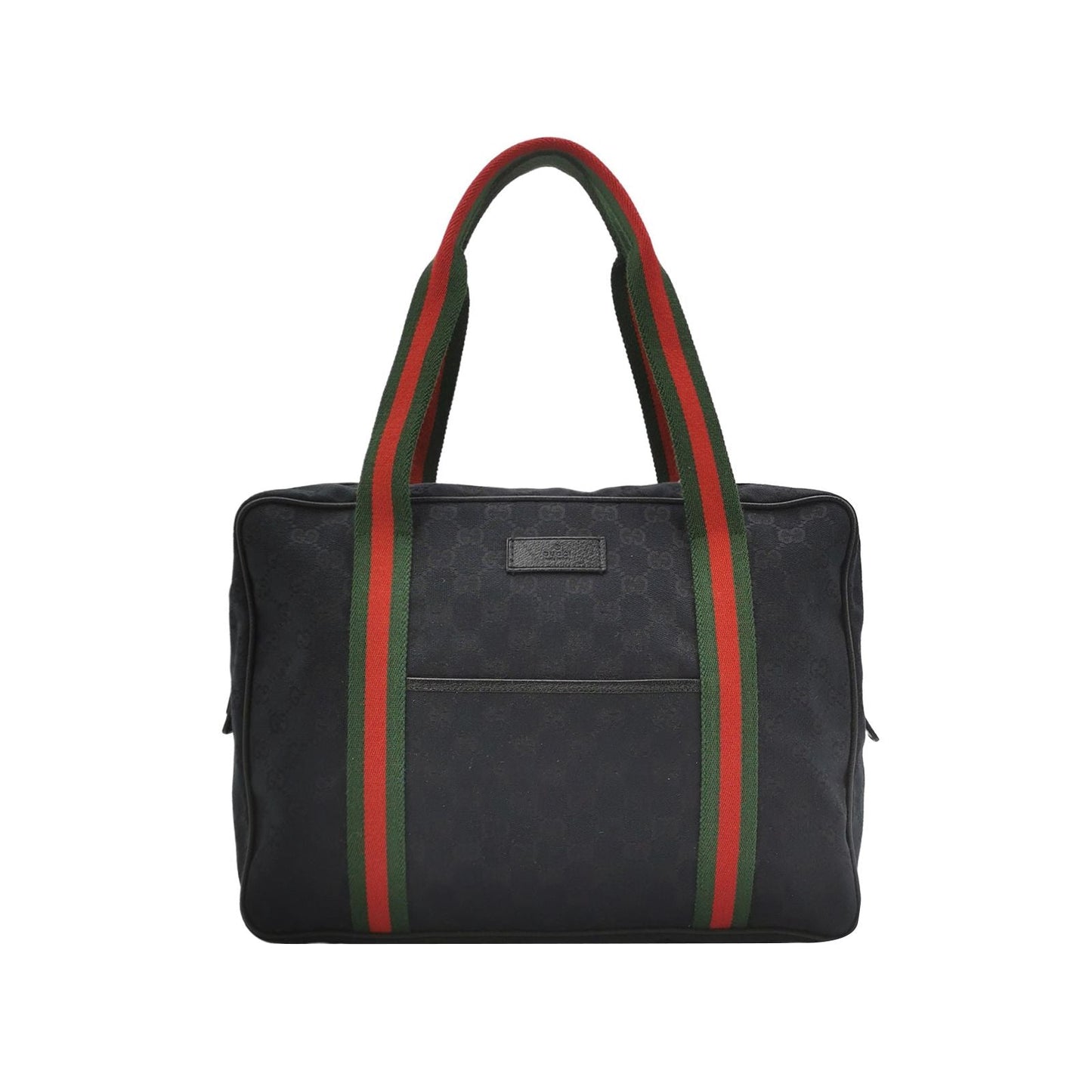 Gucci Leather and Canvas Striped Tote Bag