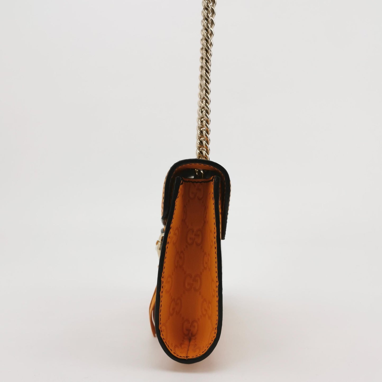 Gucci Emily Mini Leather GG Embossed Tassel Horsebit Crossbody Shoulder Bag