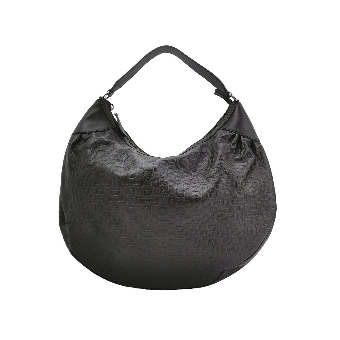 Gucci Leather Solid Color Horsebit Embossed Shoulder Bag