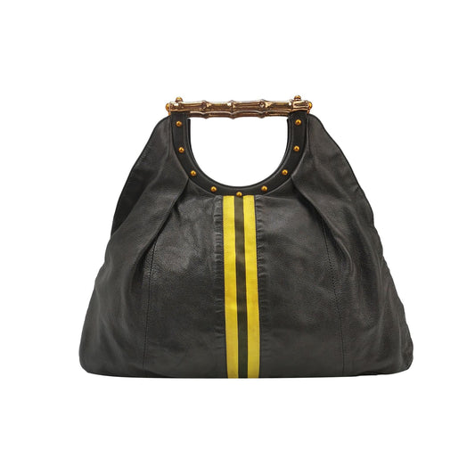 Gucci Lambskin Color Block Striped Handbag