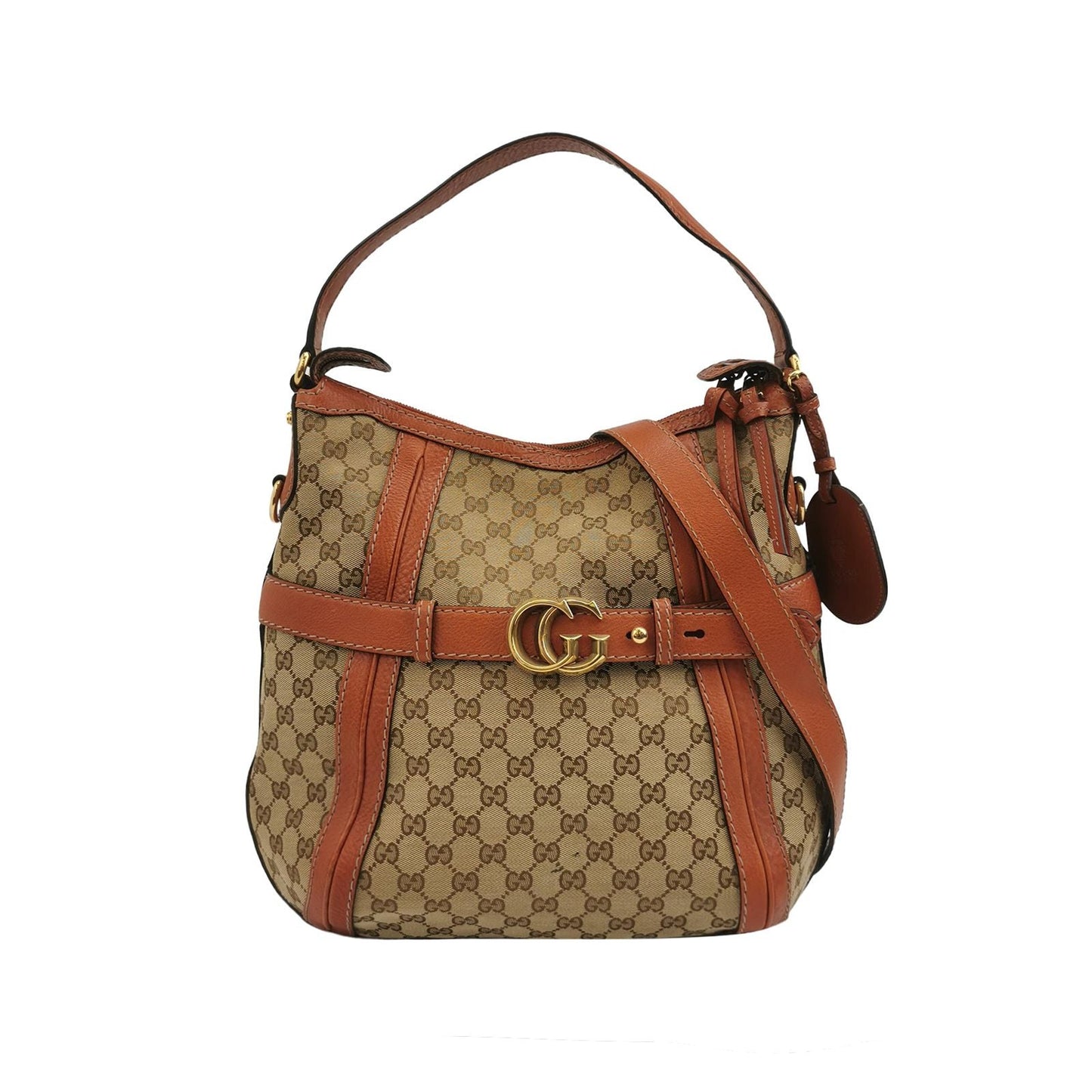 Gucci GG Canvas and Leather Shoulder Bag
