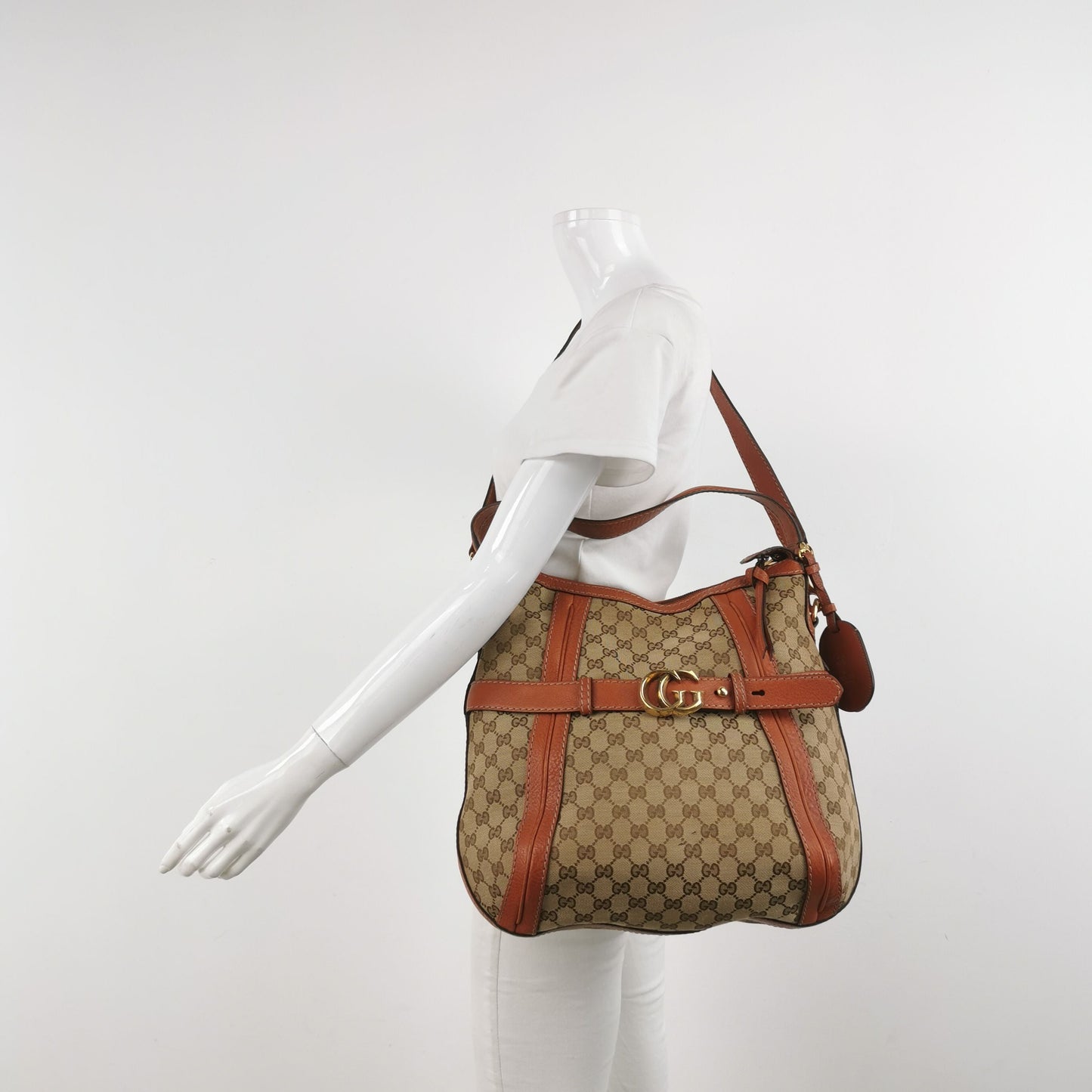 Gucci GG Canvas and Leather Shoulder Bag