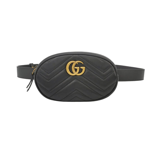 Gucci GG Marmont Small Leather V-Pattern Quilted Double G Logo Waist Bag Chest Bag