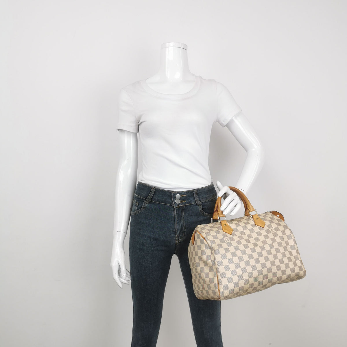 Preloved Louis Vuitton Speedy 30 Damier Canvas Boston Bag 23100478452403
