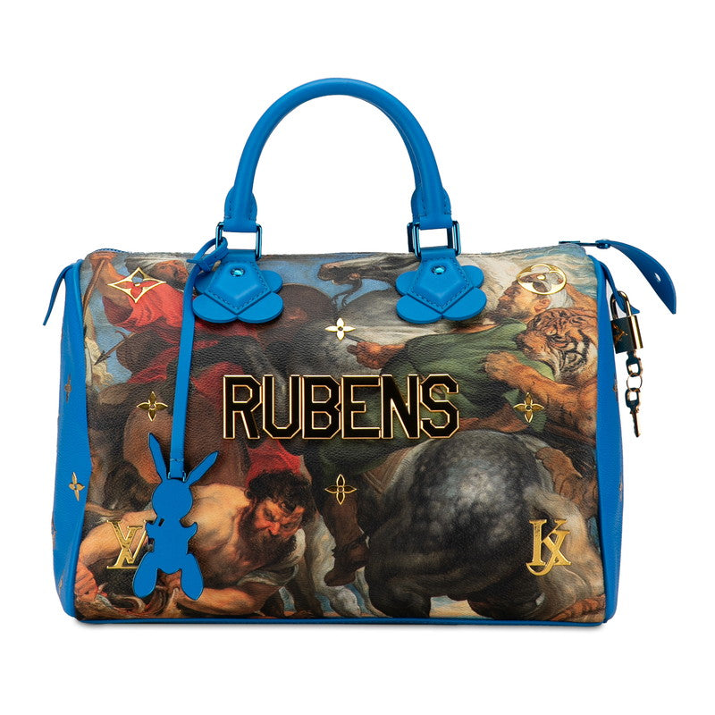 Louis Vuitton Monogram Celti Musters Collection 2017 Limited Speedy 30 Boston Bag M43305 Grand Blue Multicolor PVC Leather  Louis Vuitton