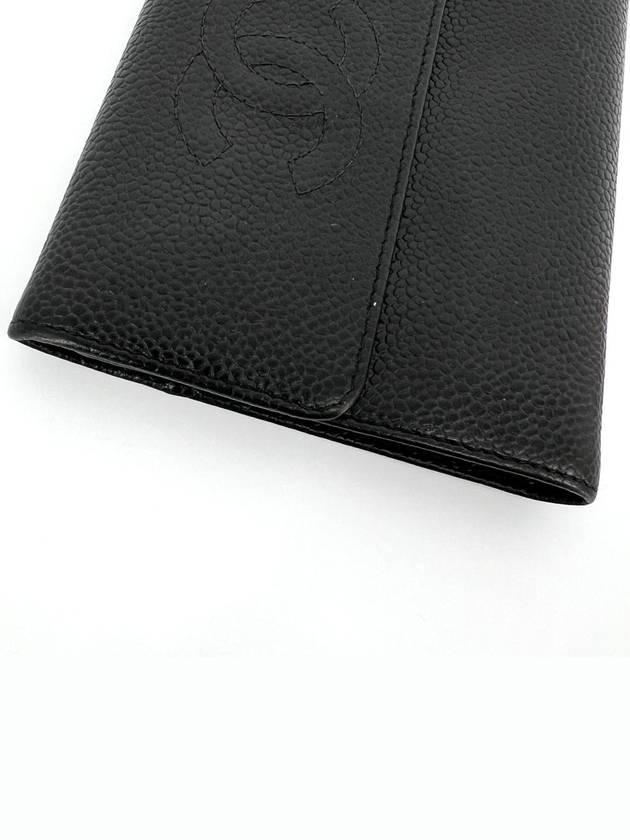 Logo caviar bifold wallet black Chanel