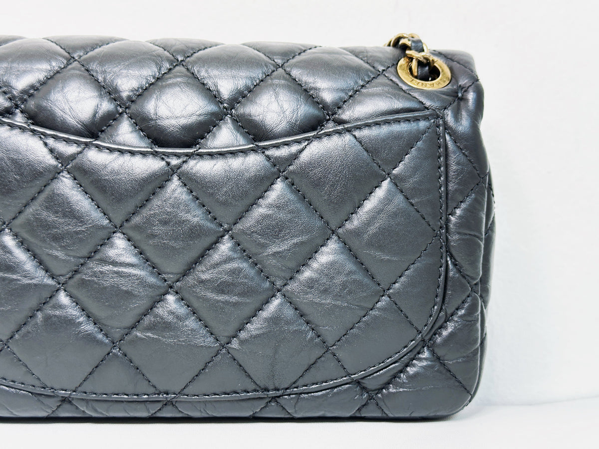 Chanel Mini Limited Edition Aged Calfskin Quilted Medallion Flap Black GHW 2063 holo card