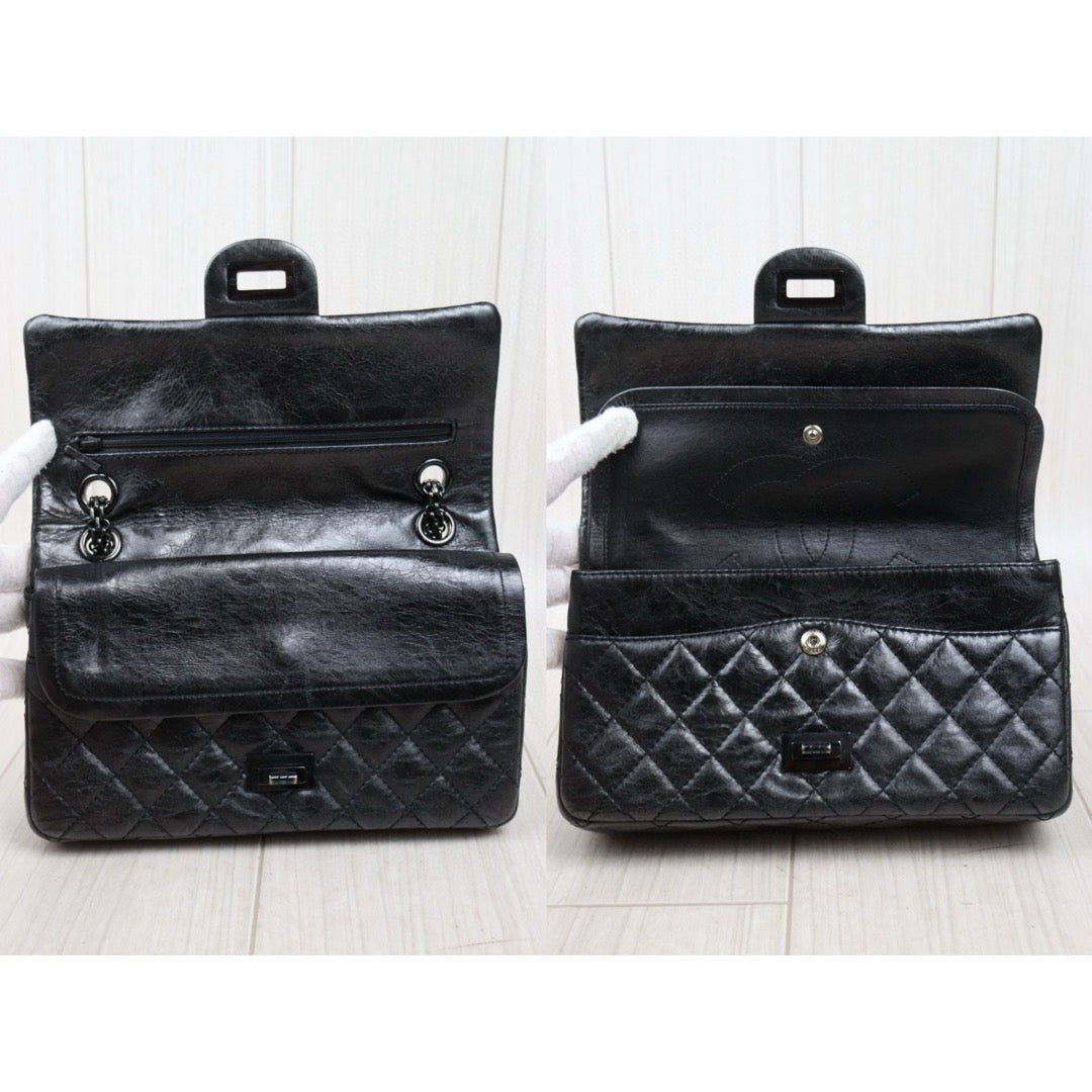Good ( Rank AB)｜ CHANEL 2.55 Matelasse So Black Chain Shoulder Bag Small Made in 2008-2009 Year｜V25021910