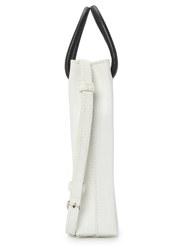 Luxury Balenciaga  Logo Print Phone Holder Small Cross Bag White