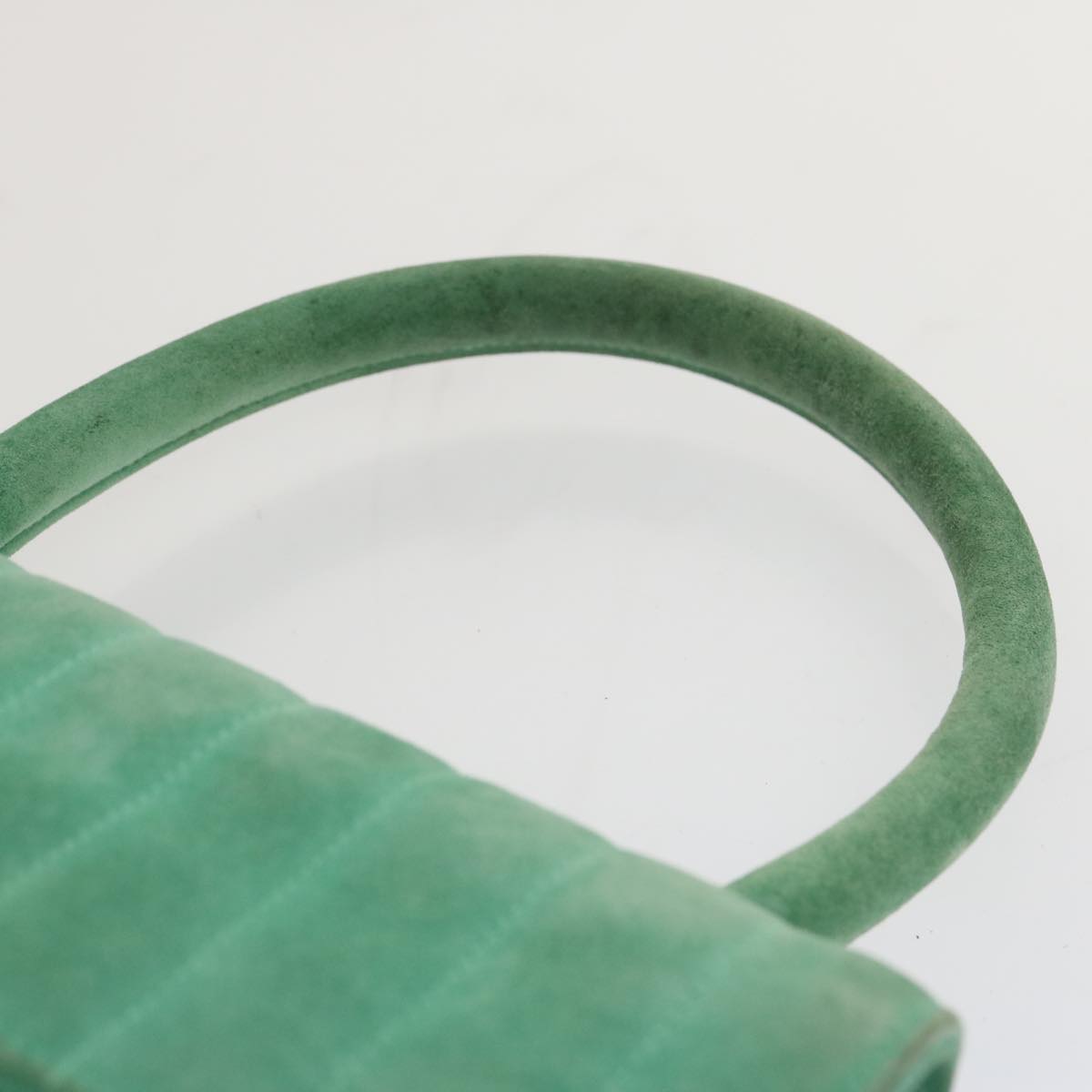 Top Quality Chanel Hand Bag Suede Green CC Auth 68731A