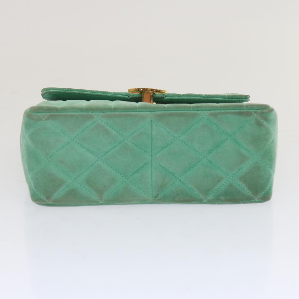 Top Quality Chanel Hand Bag Suede Green CC Auth 68731A
