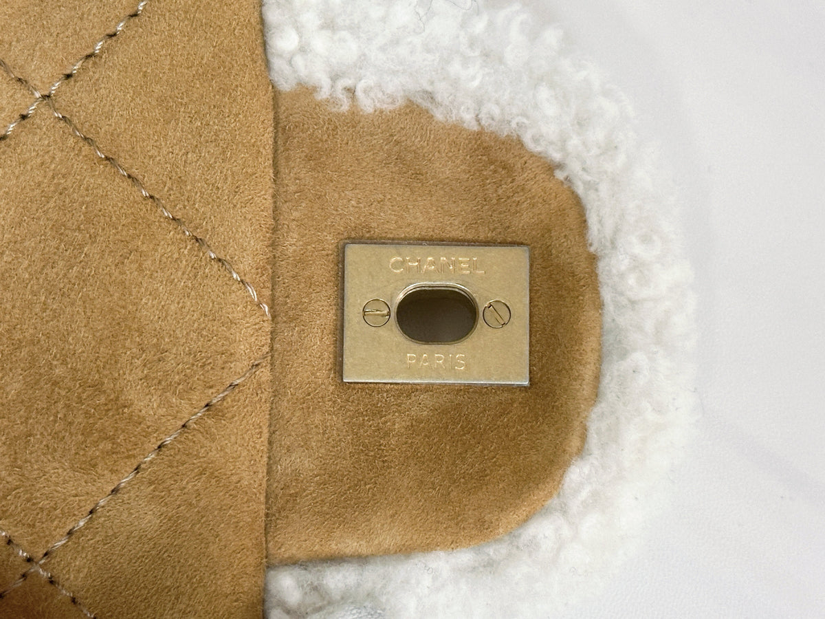 Chanel Medium Shearling Coco Neige Flap  holo card 264