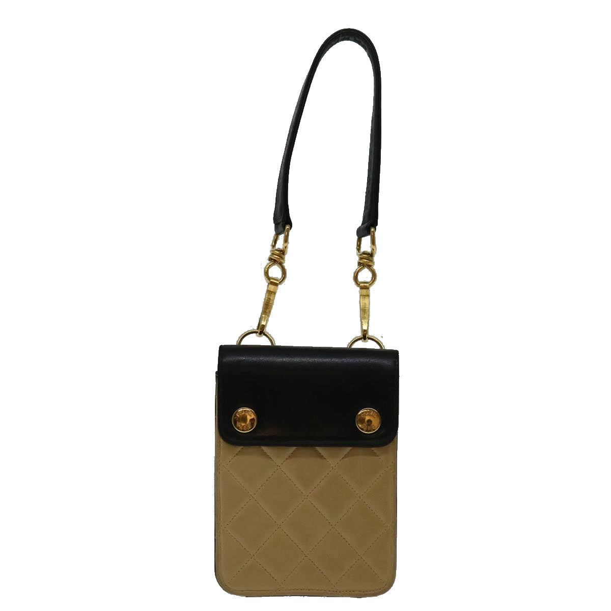 Top Quality Chanel Matelasse Hand Bag Leather Beige CC Auth 68905A