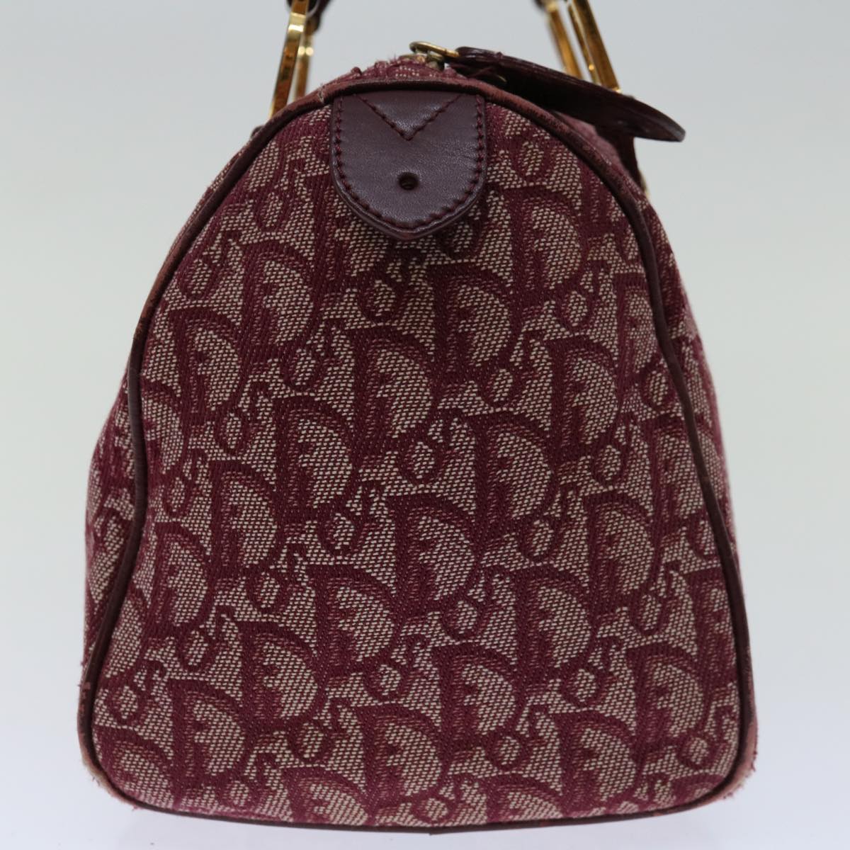 CHRISTIAN DIOR Trotter Canvas Hand Bag Red Auth 68909