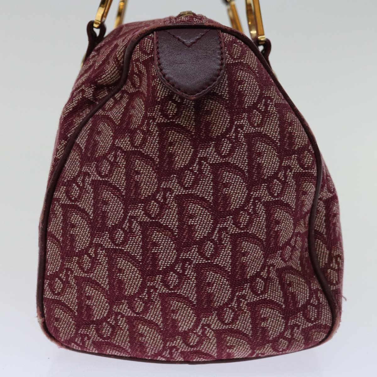 CHRISTIAN DIOR Trotter Canvas Hand Bag Red Auth 68909