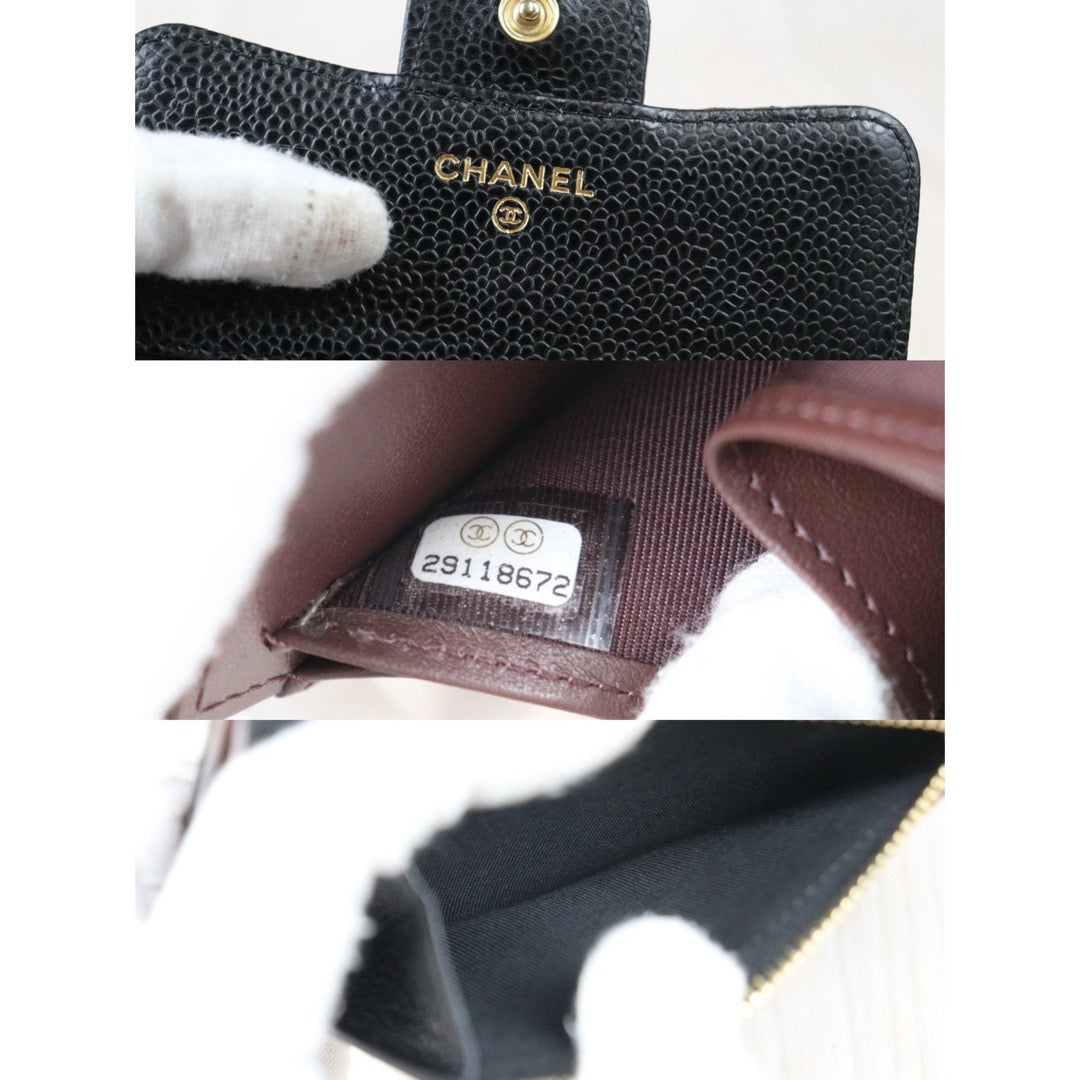 Rank A｜Chanel Caviar Skin Black Wallet｜S24071420