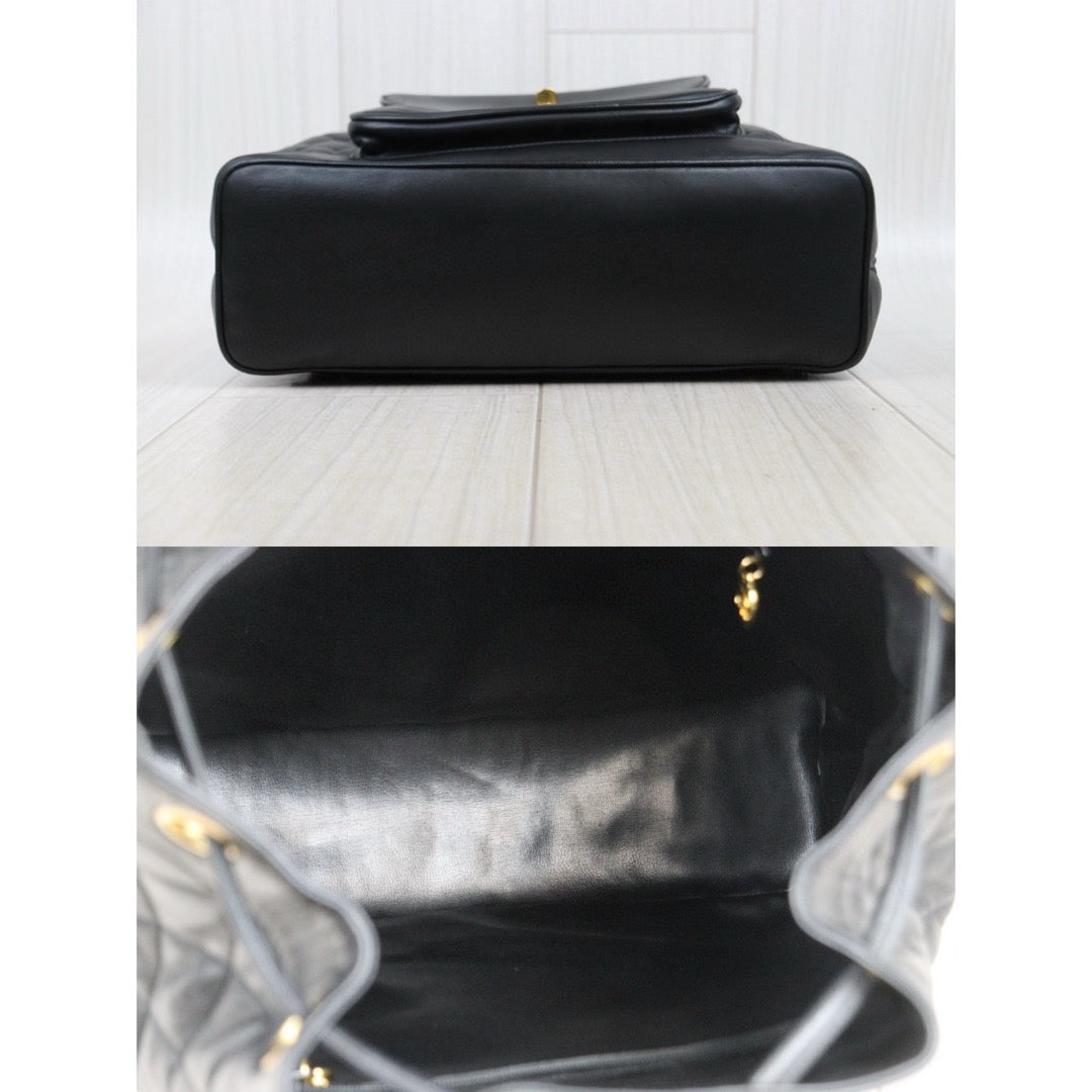 Good ( Rank AB)｜CHANEL  Lamb Skin Duma Backpack  Black Made in 1991-1994Year｜Y25022710