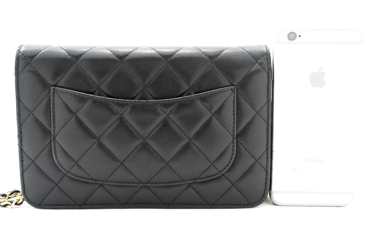 CHANEL Black Classic Wallet On Chain WOC Shoulder Bag Crossbody