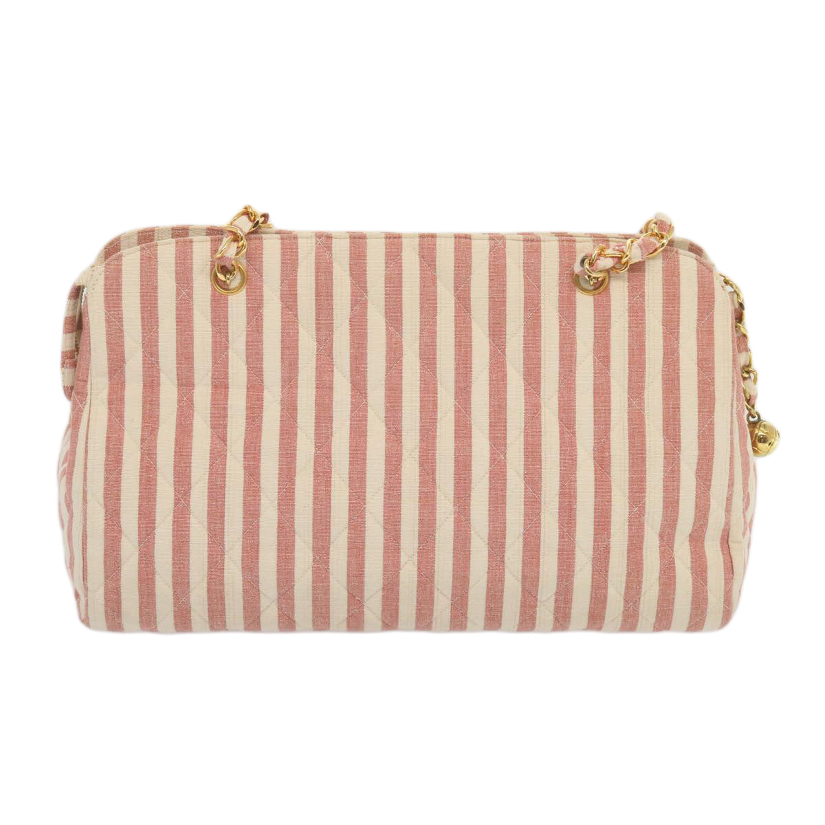 Top Quality Chanel Matelasse Chain Shoulder Bag Canvas White Red CC Auth 69059SA