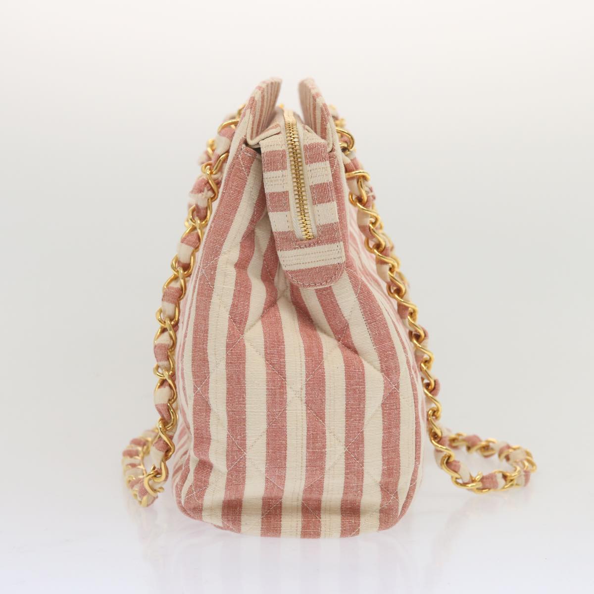 Top Quality Chanel Matelasse Chain Shoulder Bag Canvas White Red CC Auth 69059SA