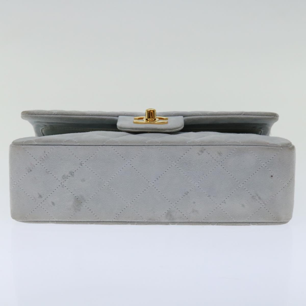 Top Quality Chanel Matelasse Chain Shoulder Bag Suede Light Blue CC Auth 69060A