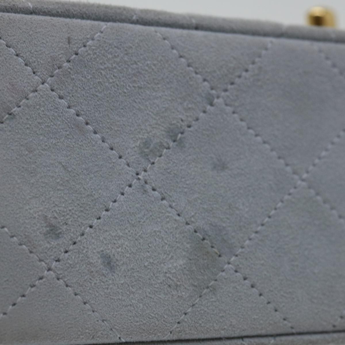 Top Quality Chanel Matelasse Chain Shoulder Bag Suede Light Blue CC Auth 69060A
