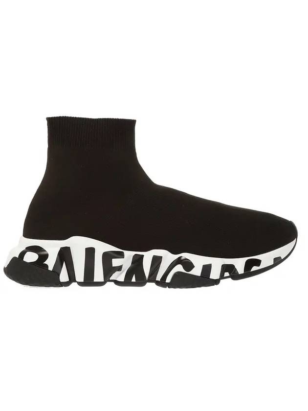 Luxury Balenciaga  Logo Speed High Top Sneakers Black