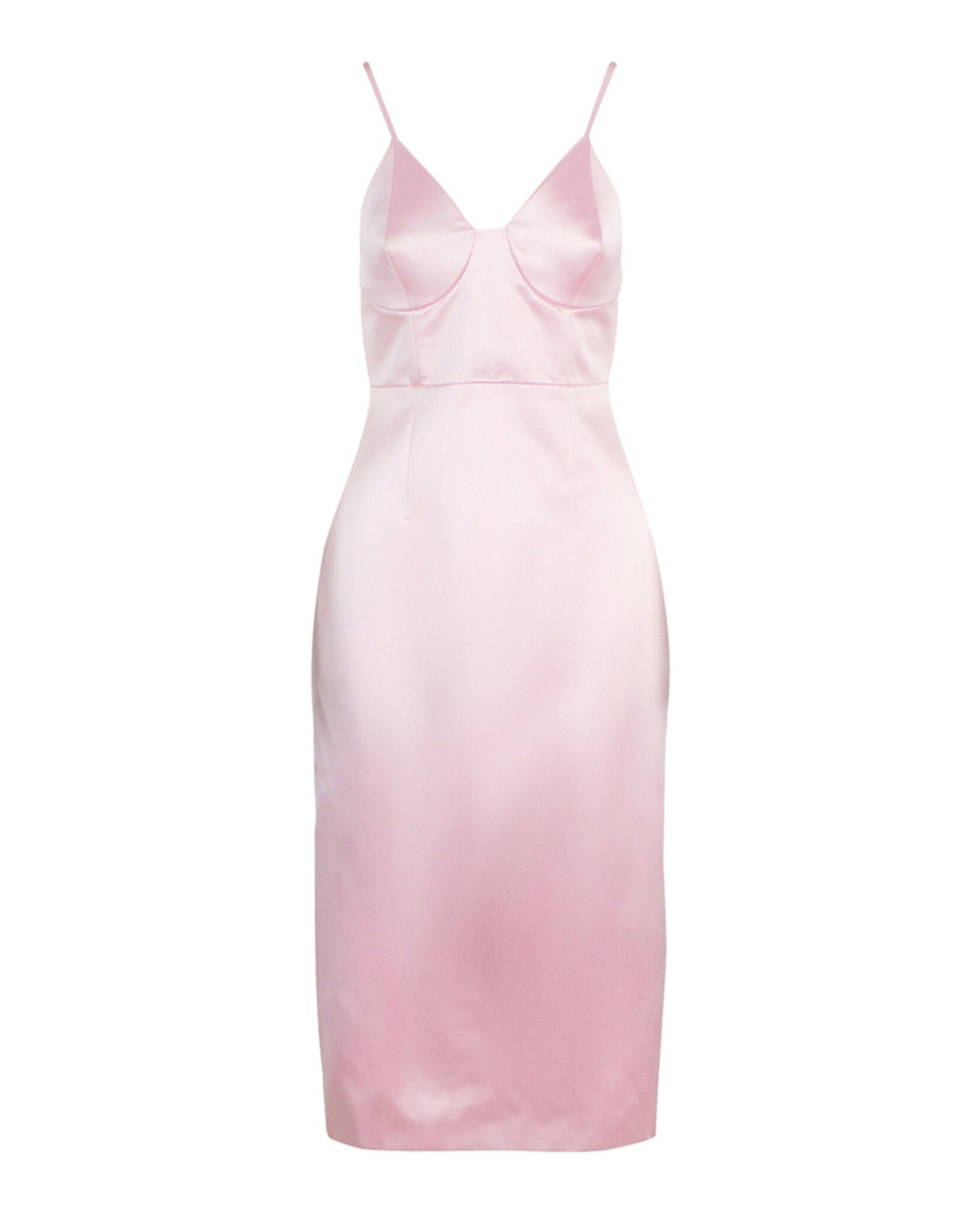 Gucci Womens Silk Duchesse Midi Sleeveless Dress Pink