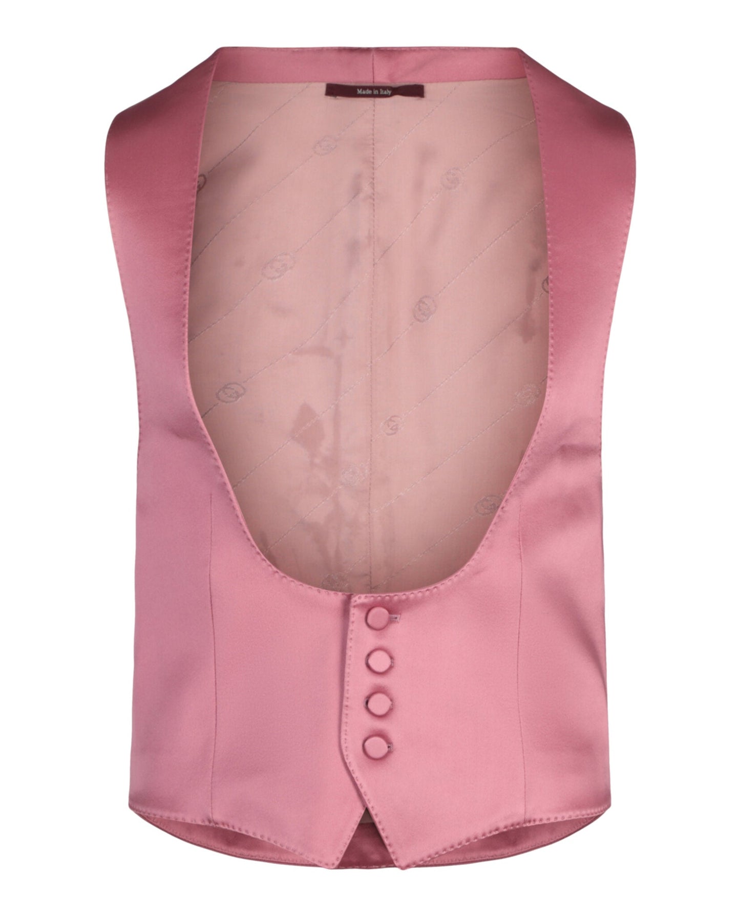 Gucci Mens Button-Up Satin Vest Pink