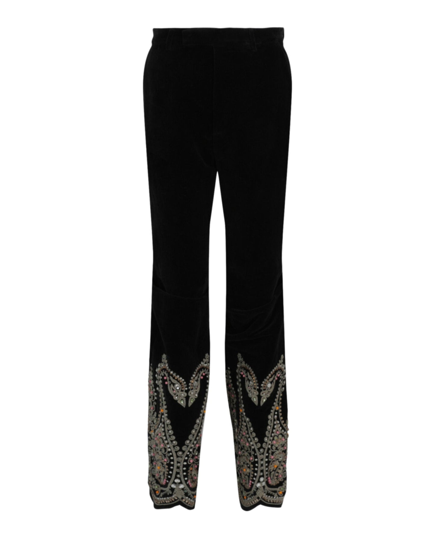 Gucci Mens Embroidered Velvet Pants
