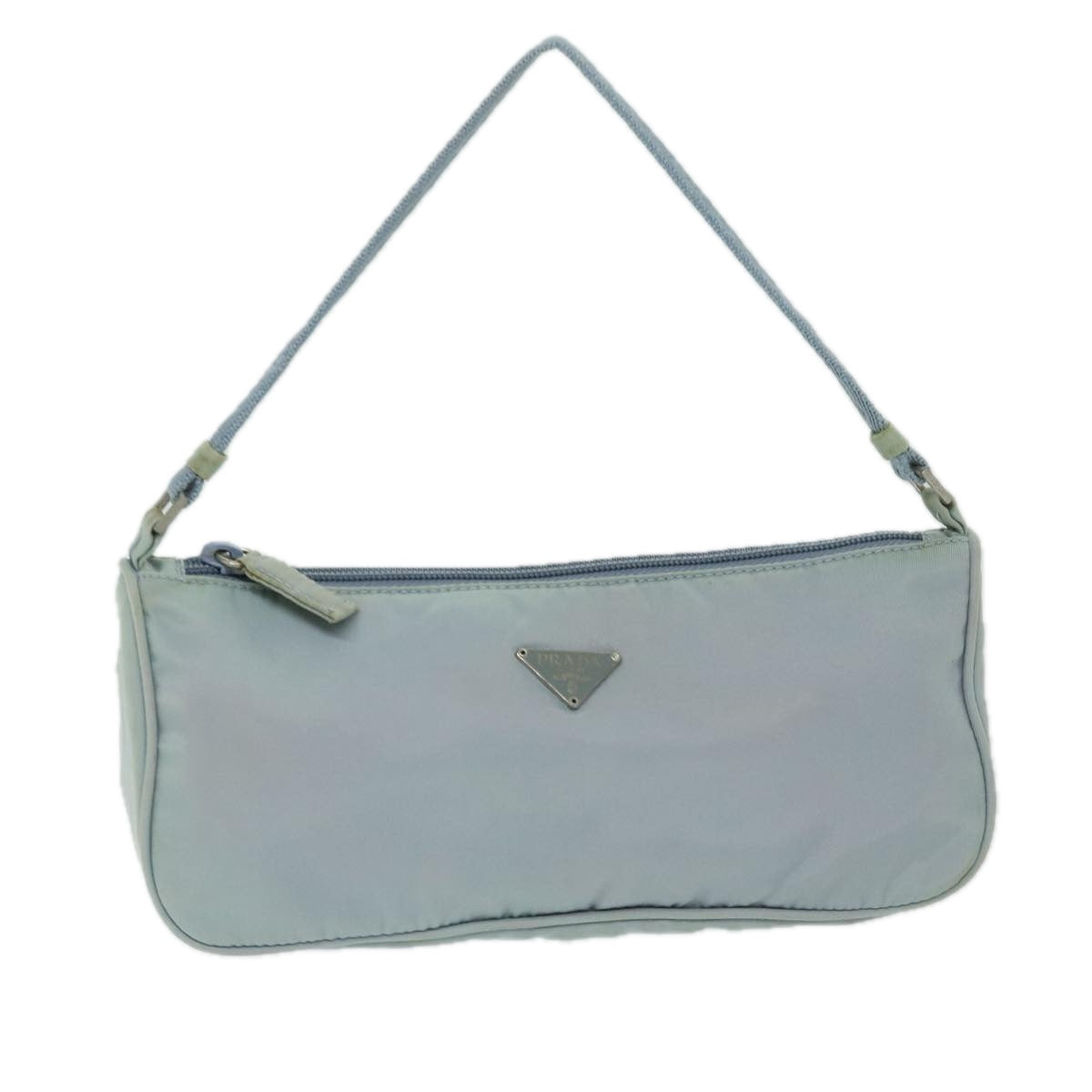 PRADA Accessory Pouch Nylon Light Blue Auth 69506