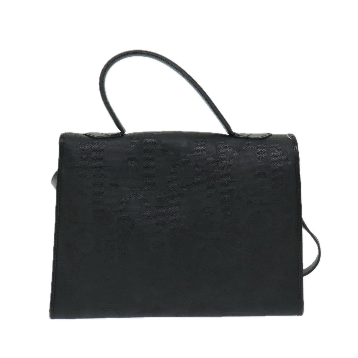 CHRISTIAN DIOR Trotter Canvas Hand Bag 2way Black Auth 69558